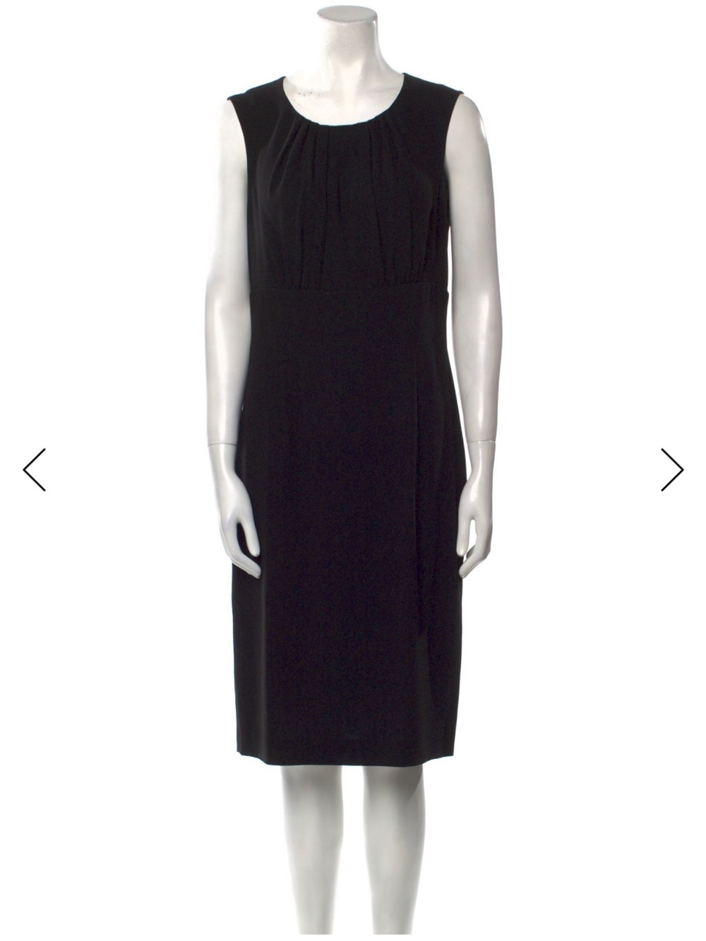 Prada Black Sleeveless Midi Sheath Dress